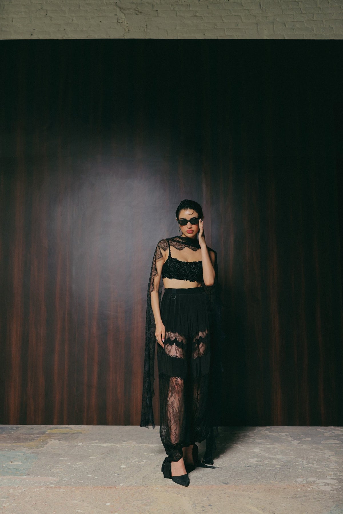 Cutdana Bead Embroidery, Soft Tulle & Silk with Corded Lace, Pant Set, Blouse Silhouette