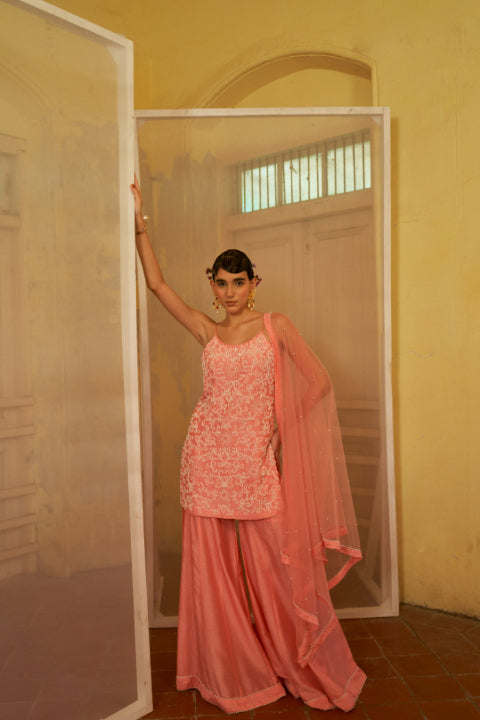 Rose Pink Sharara Set