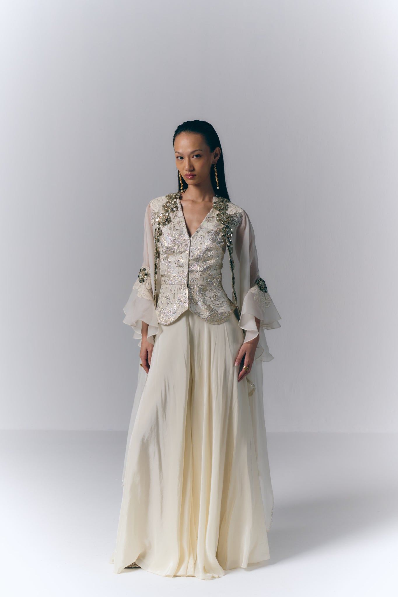 Ivory Bloom Cape Set
