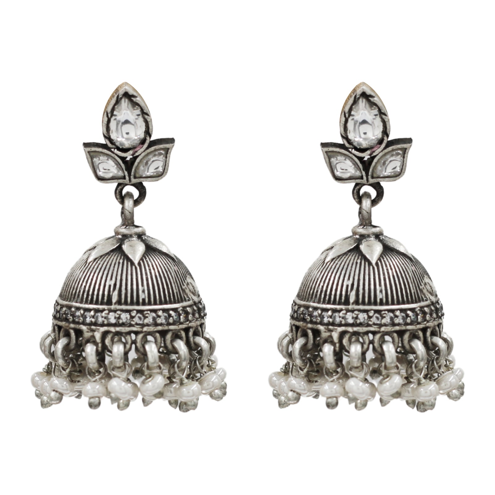 Sangeeta Boochra Artisan Crafted Kundan Pearl Jhumkas