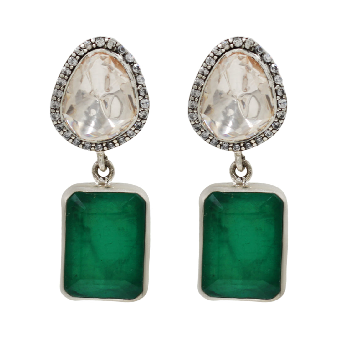 Artisan Silver Moissanite Earrings by Sangeeta Boochra