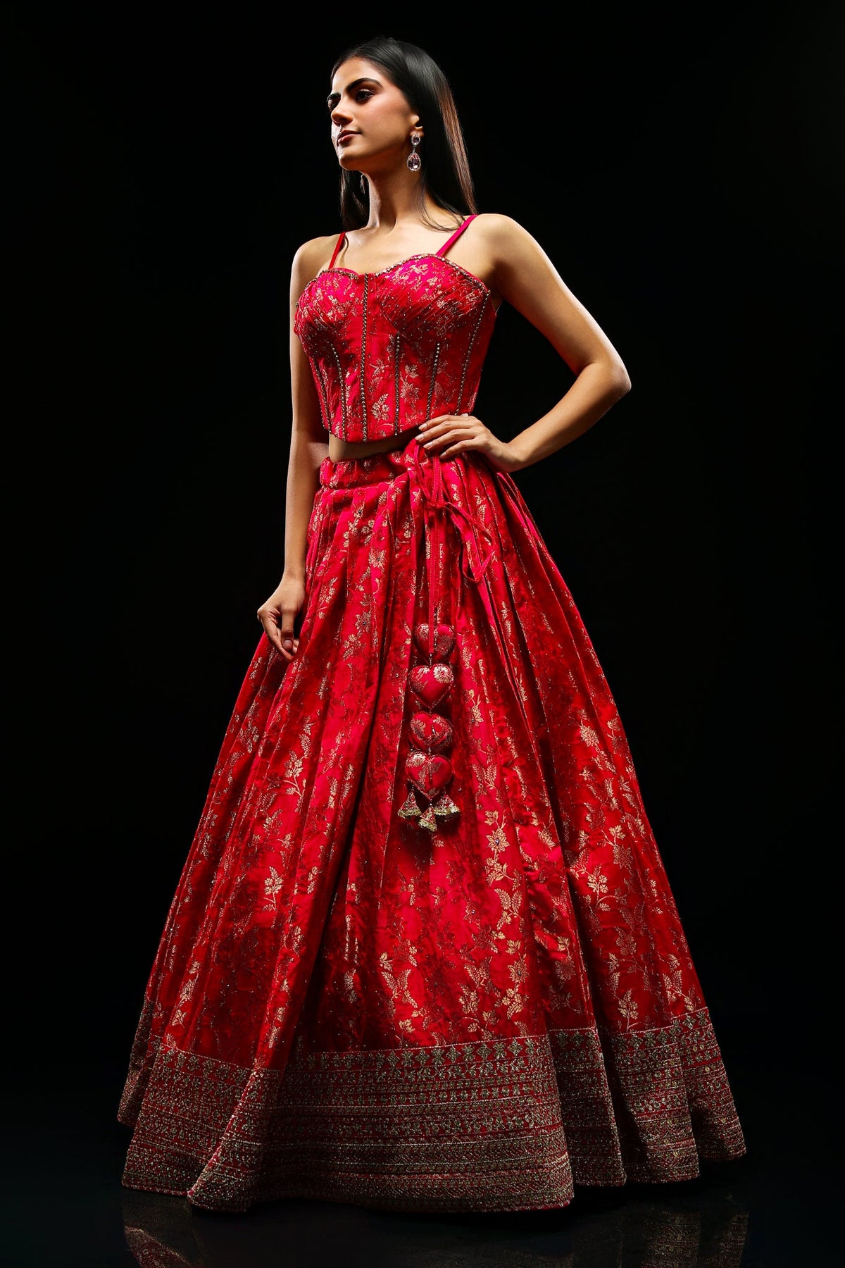 rani-jacquard-lehenga-set