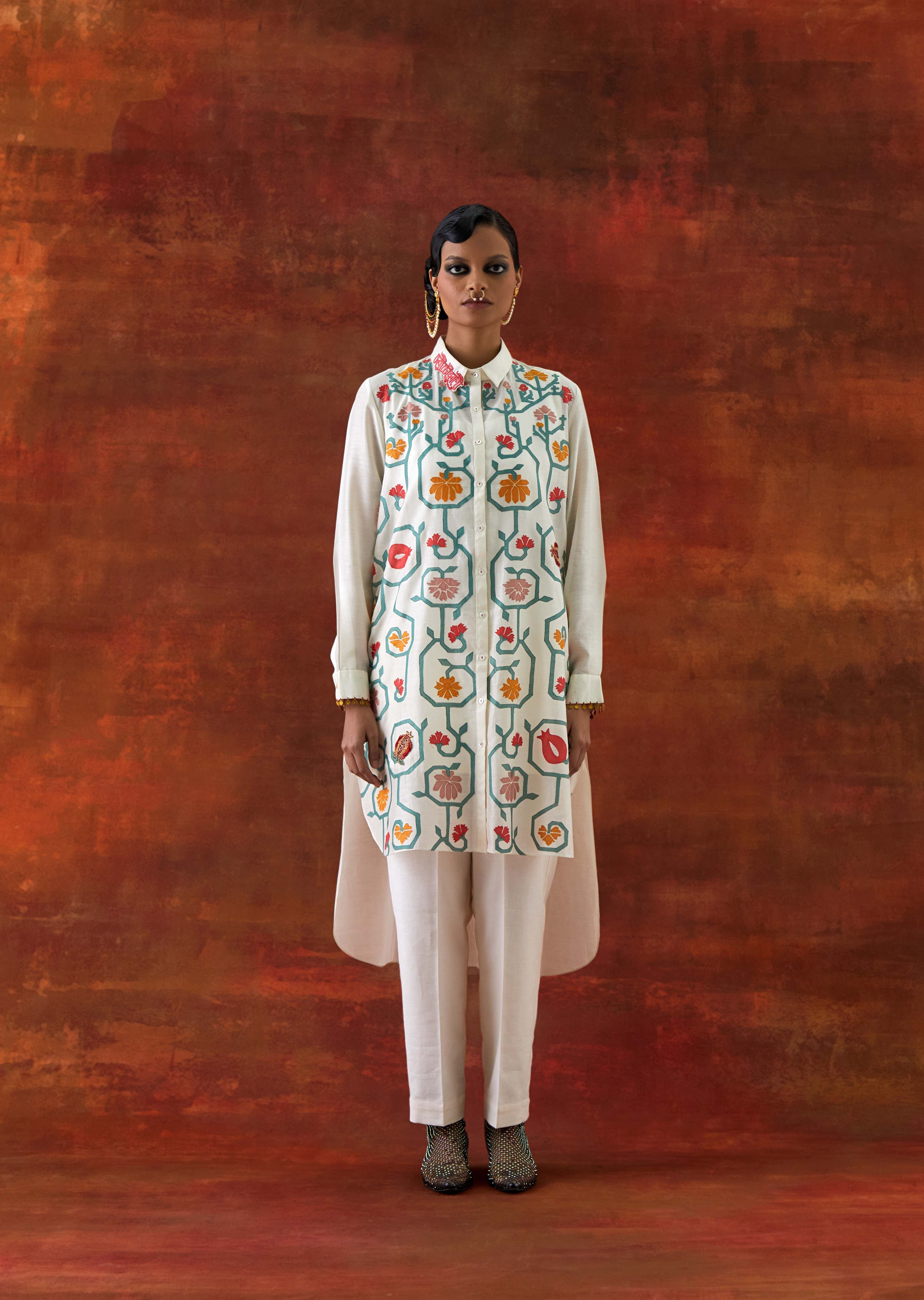 EMB SHIRT WITH INNER AND PANTS - image 1