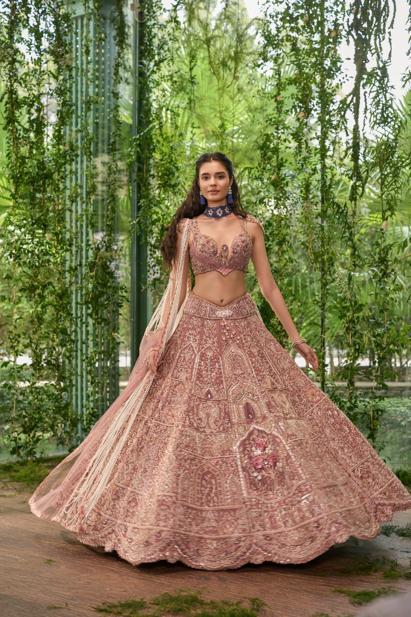Muktika- The pearl blossom lehenga set