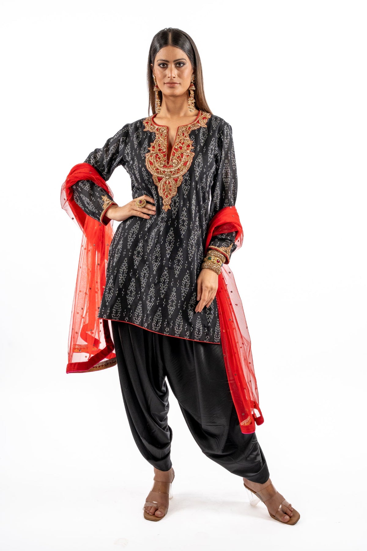 Noir Ember Embroidered Kurta Set