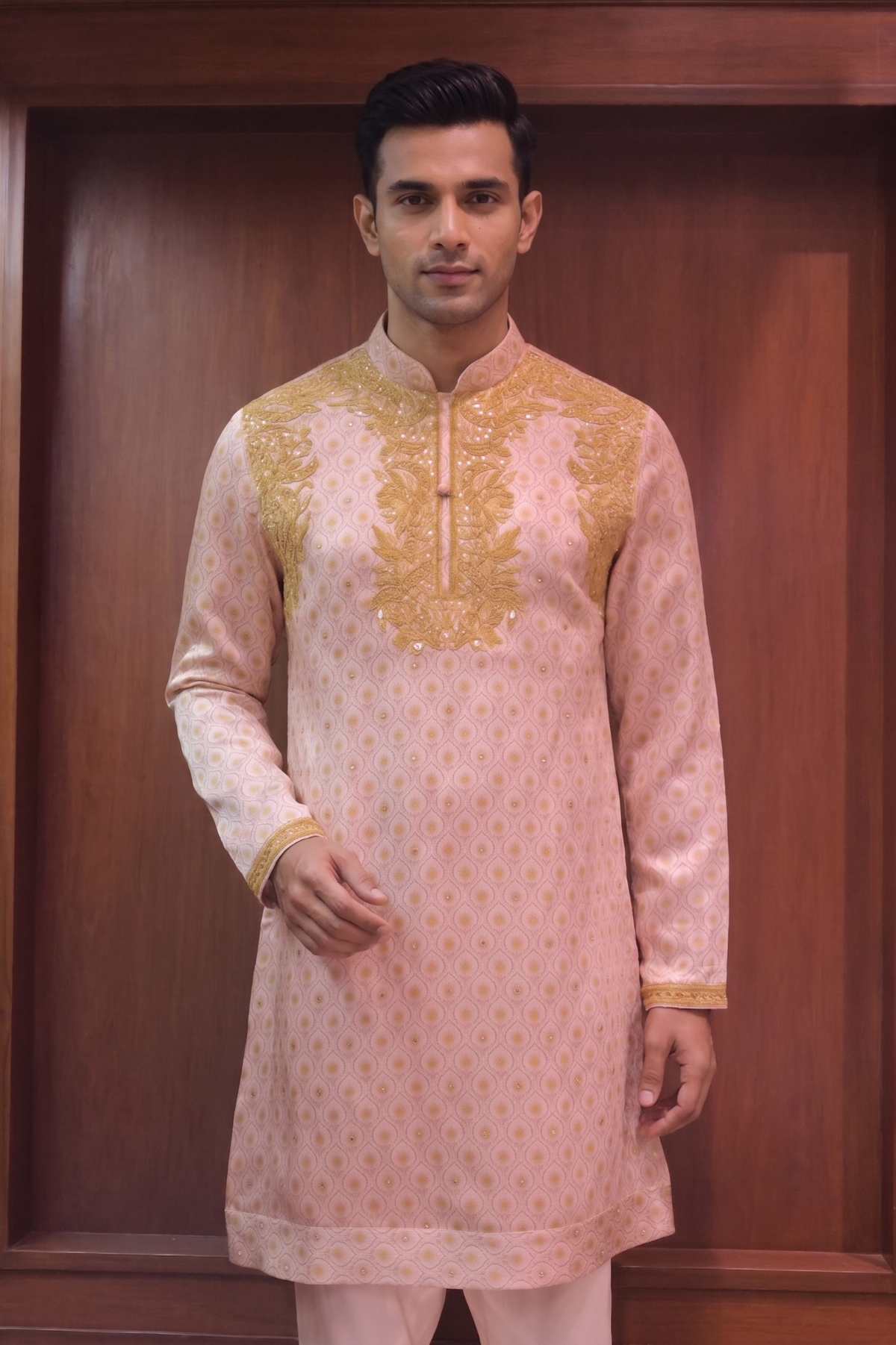 Mandarin Threadwork Embroidered Kurta