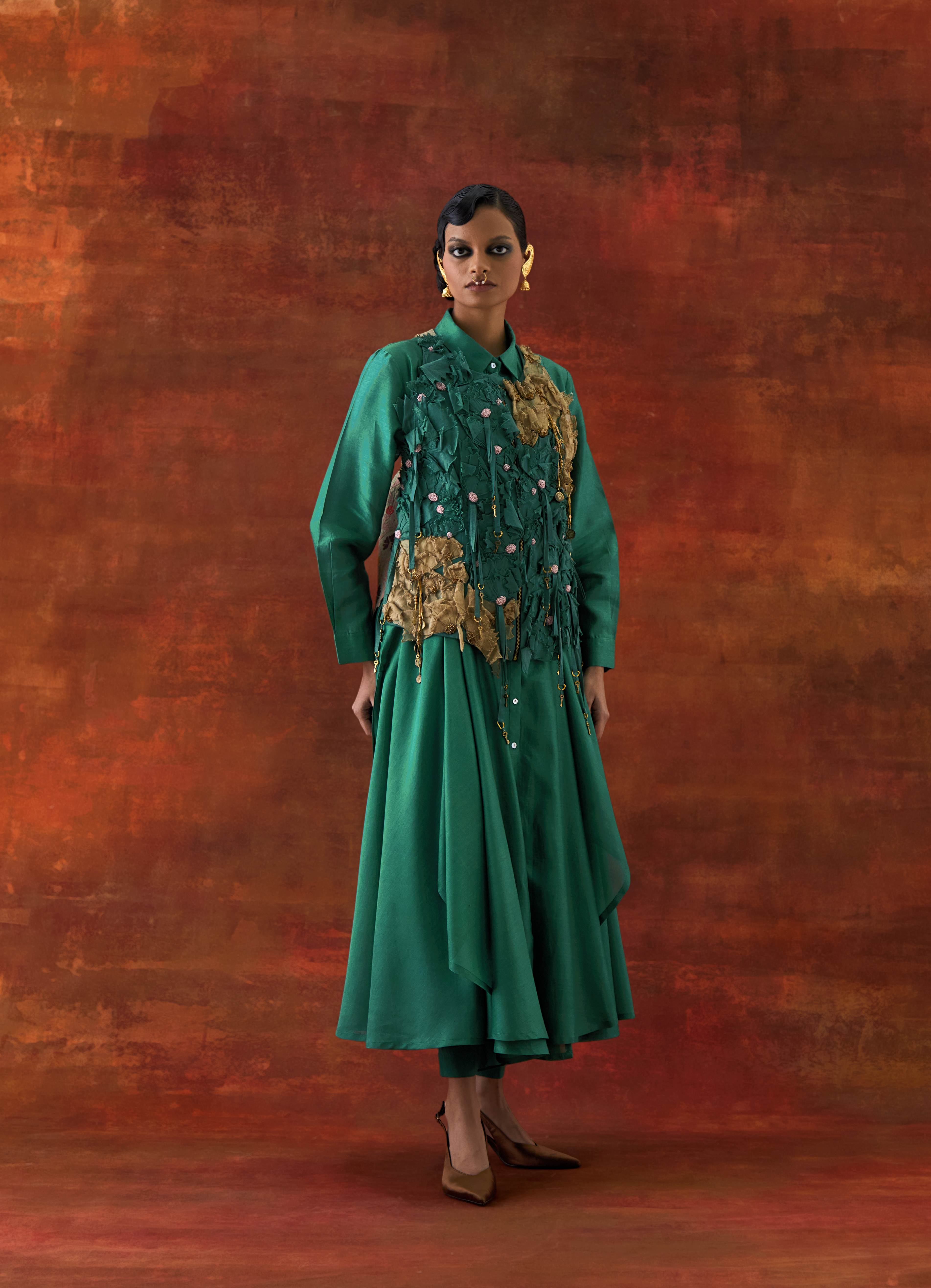 3D FLOWER RACER BACK JACKET + CASCADE SHIRT WITH PANTS - image 1