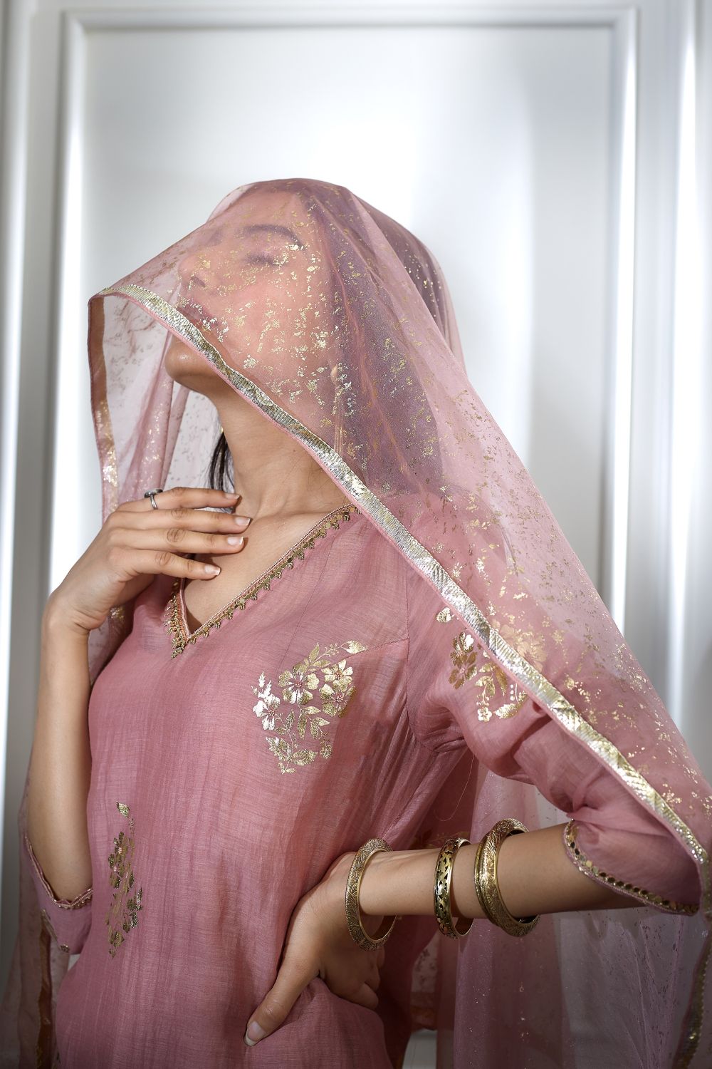 Dusty Pink Kurta Sharara Set