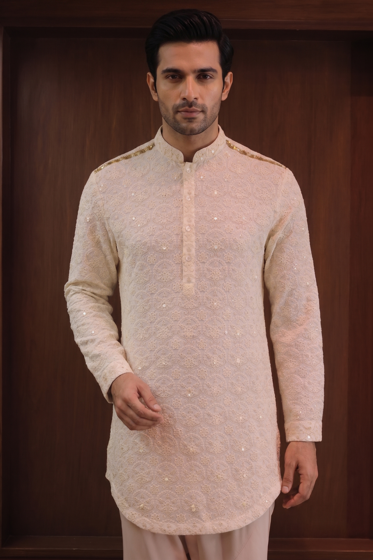 All-Over Chikankari Sequined Kurta