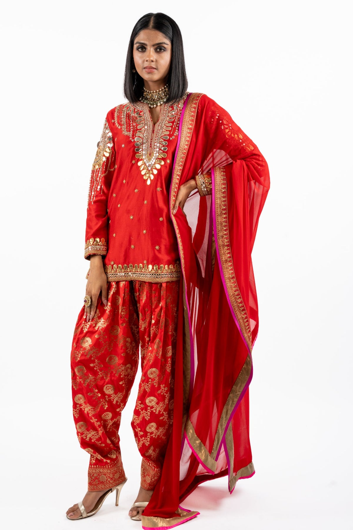Radiant Crimson Heritage Suit Set