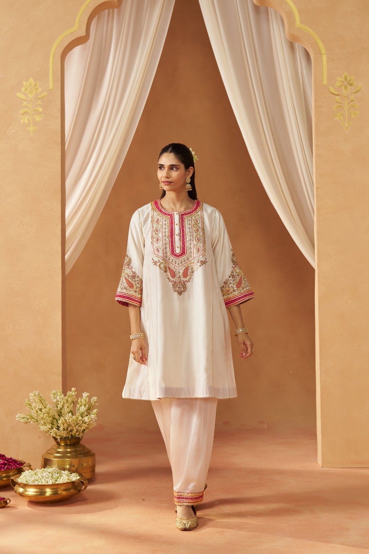 Zimal daisy ivory chauga with salwar