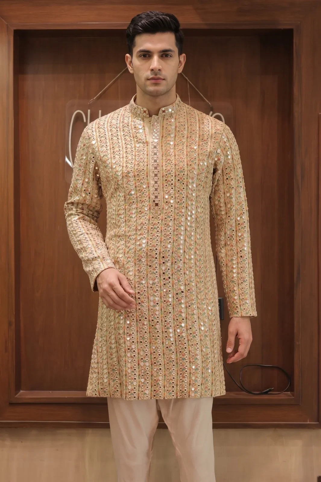 Beige Georgette kurta