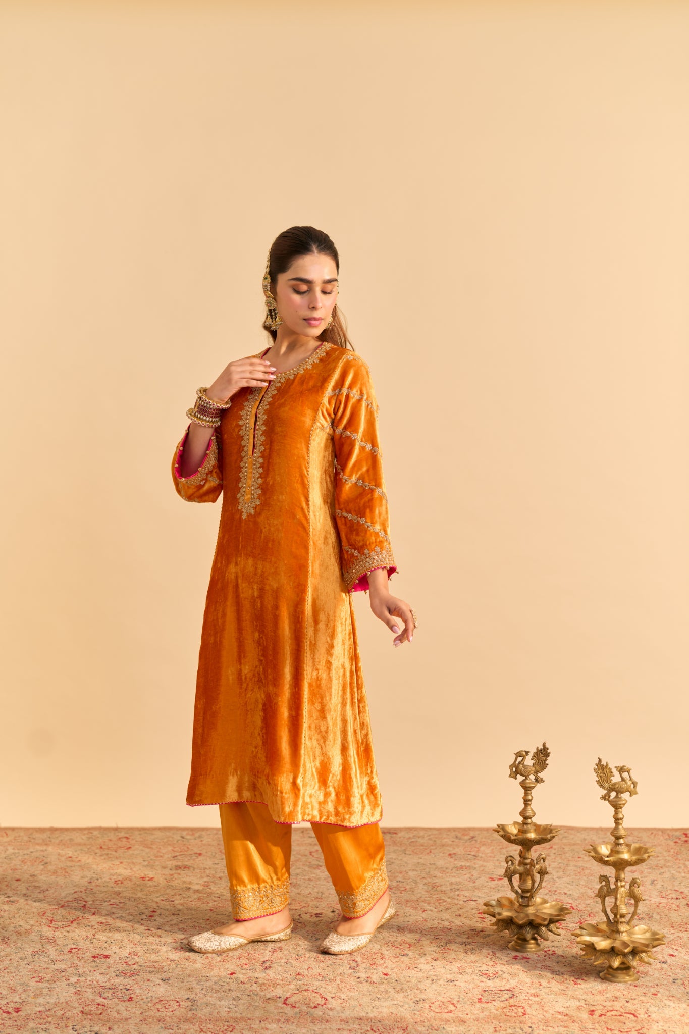 Azmiya - Orange Chauga with Salwar with Dupatta