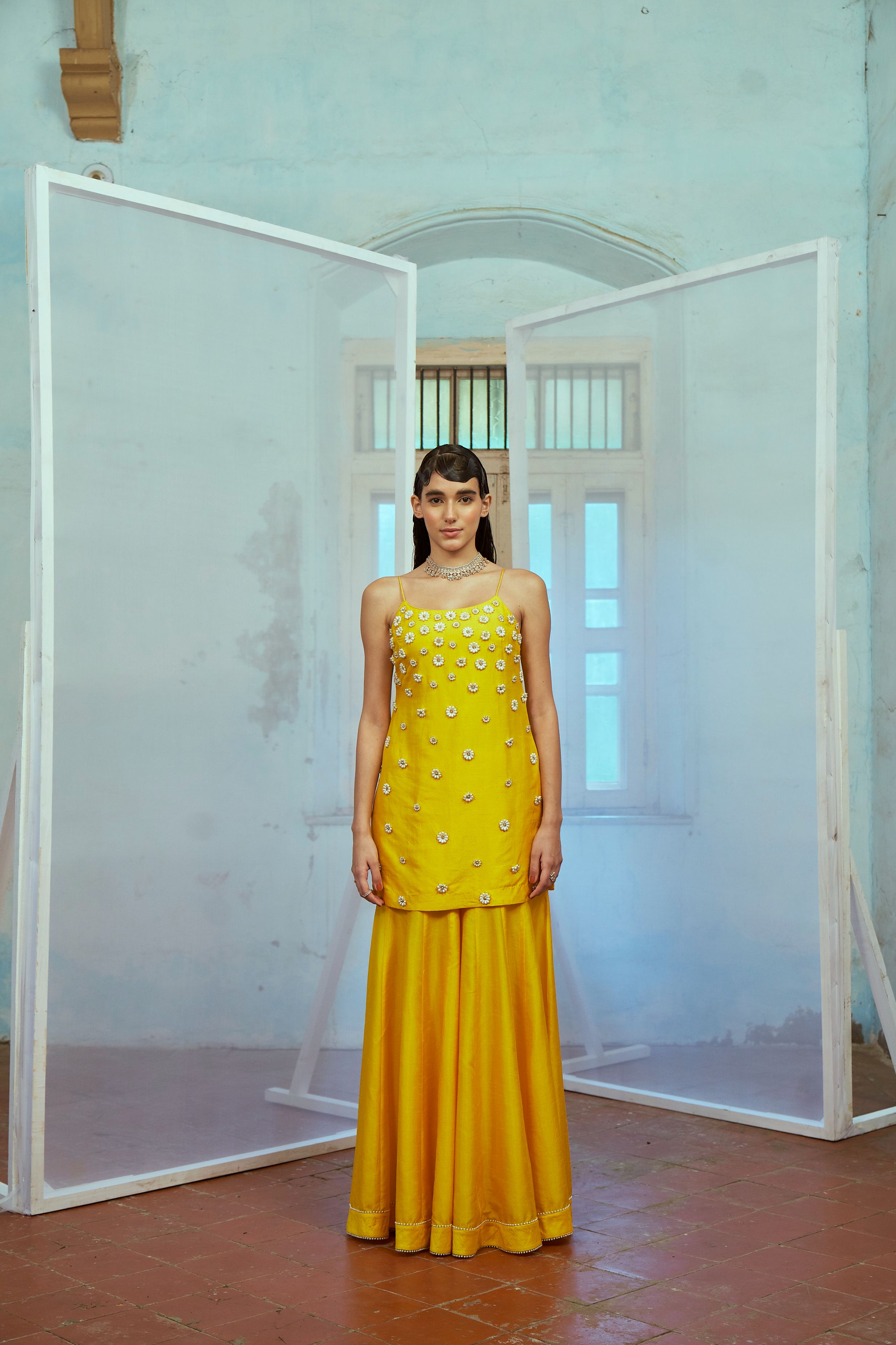 Sunny Elegance: Sharara Set