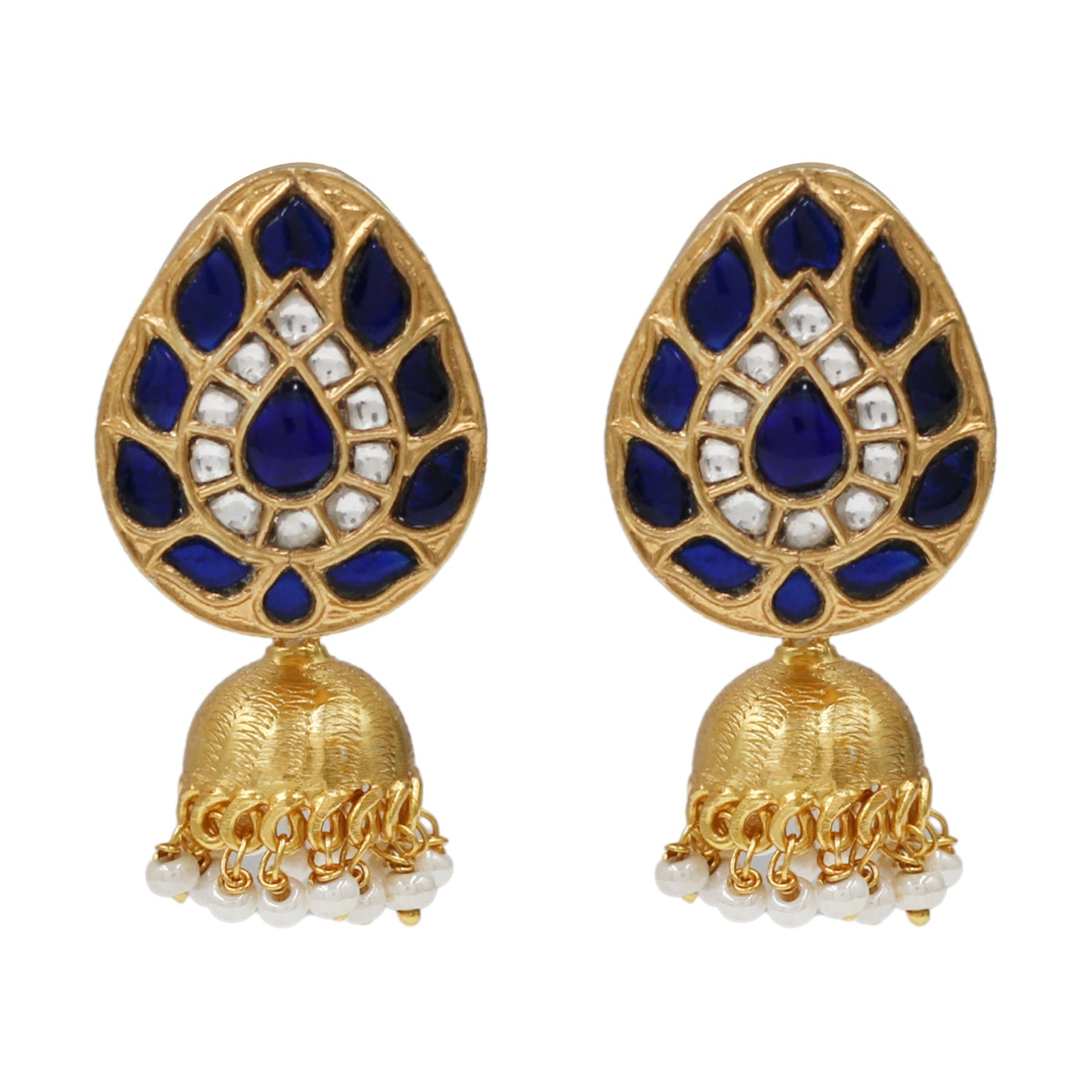 Sangeeta Boochra Festive Gold Plated Kundan Jhumkas