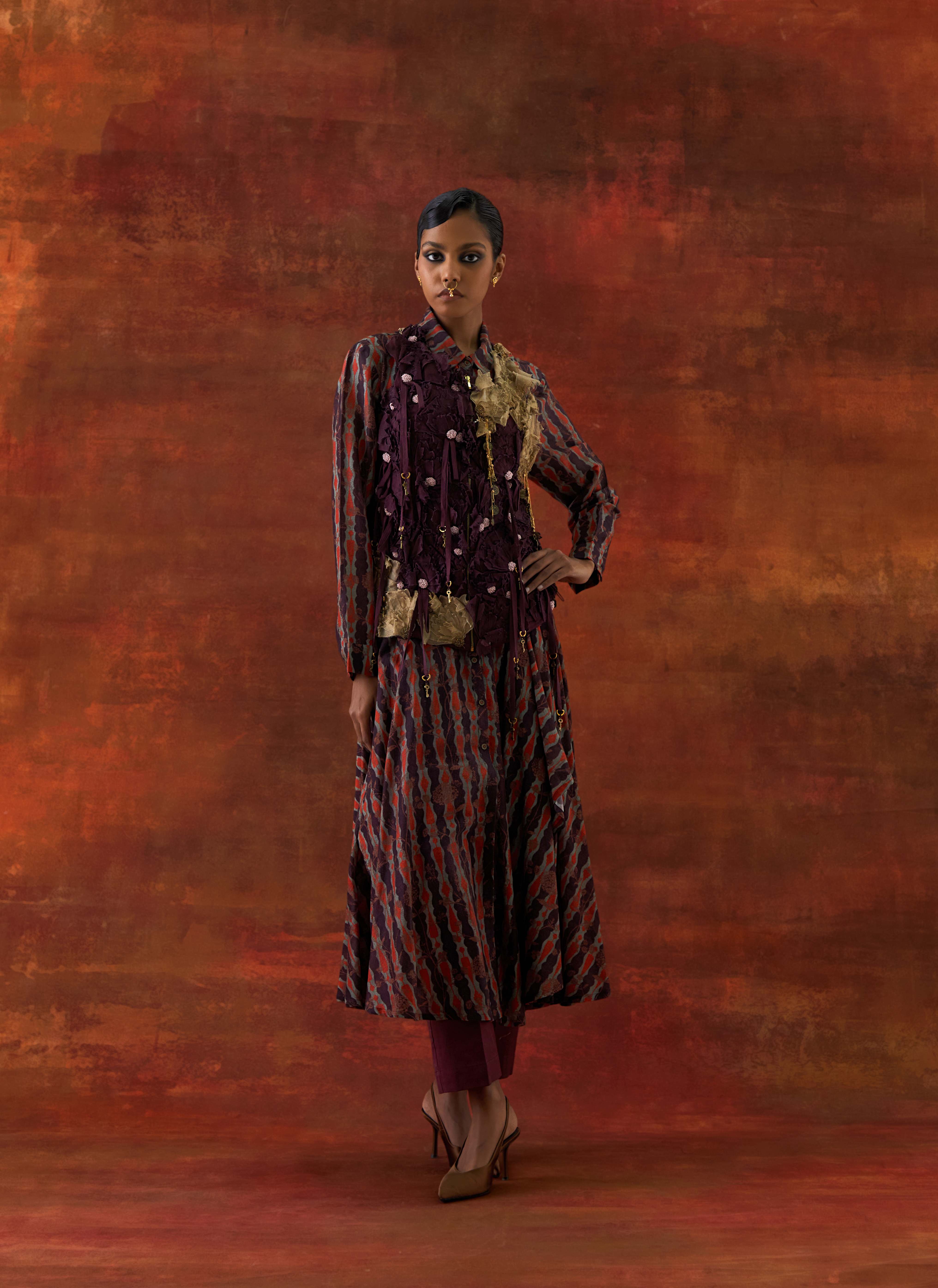 3D FLOWER RACER BACK JACKET + PRINTED CASCADE SHIRT WITH PANTS - image 1