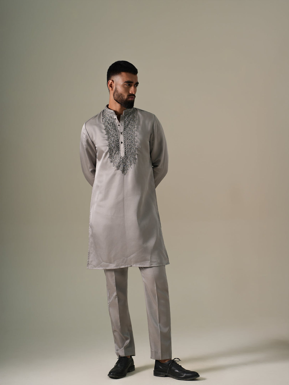 Steel Grey Opulence Kurta Set