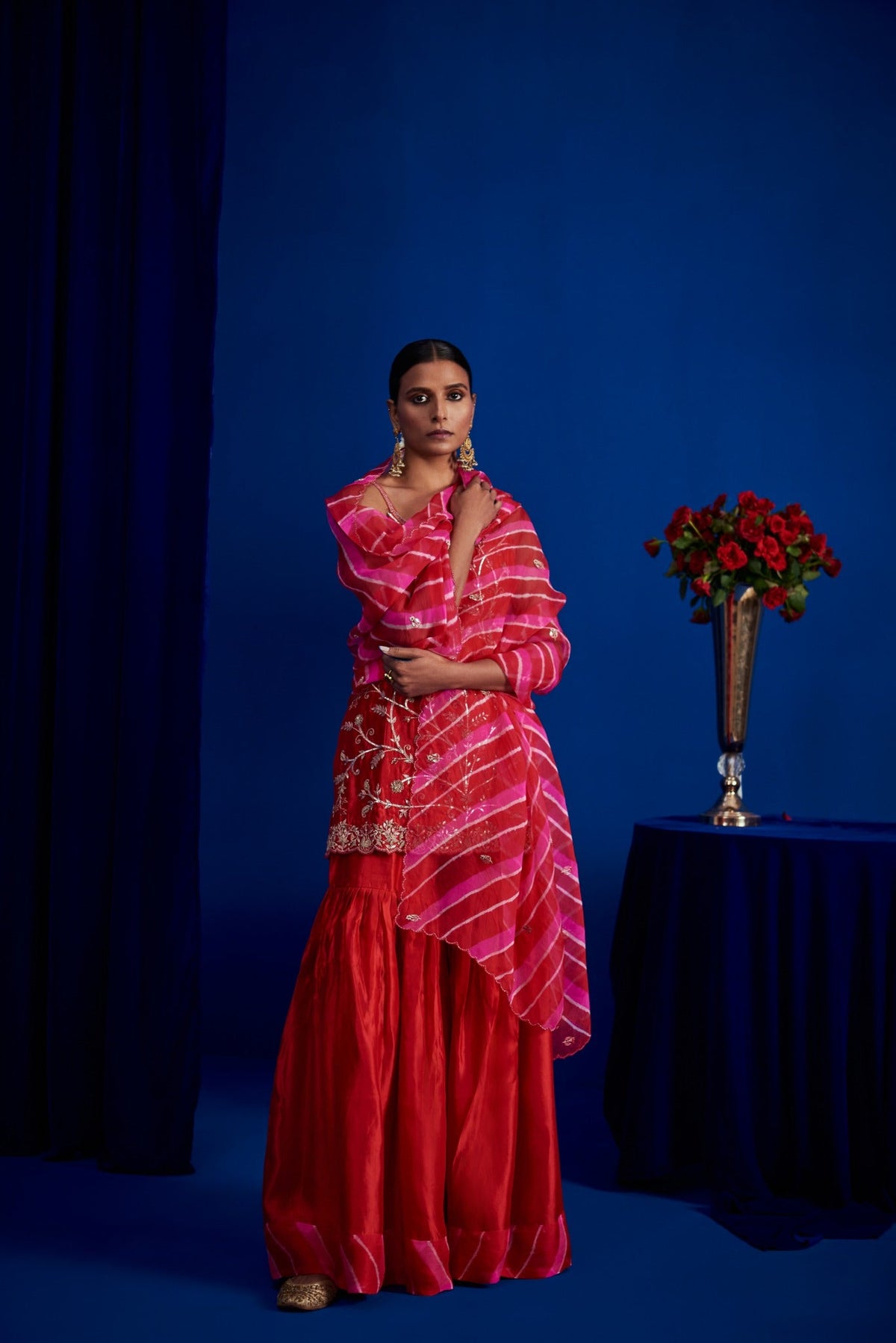 Sharara Set With Heavily Embroidered Spaghetti Kurta