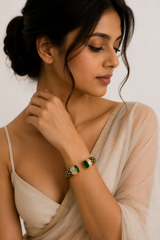 Emerald Noir Enamel Kada