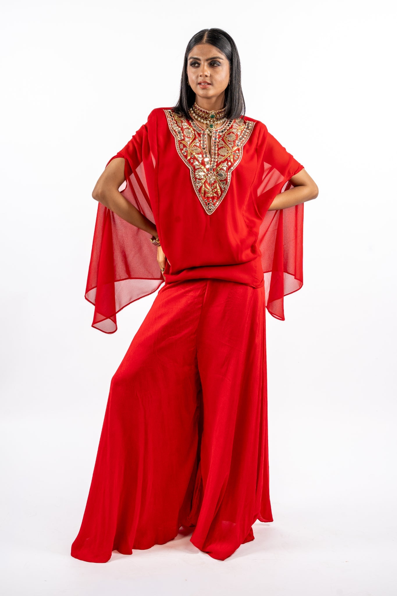 Statement Red Cape Co-Ord Set