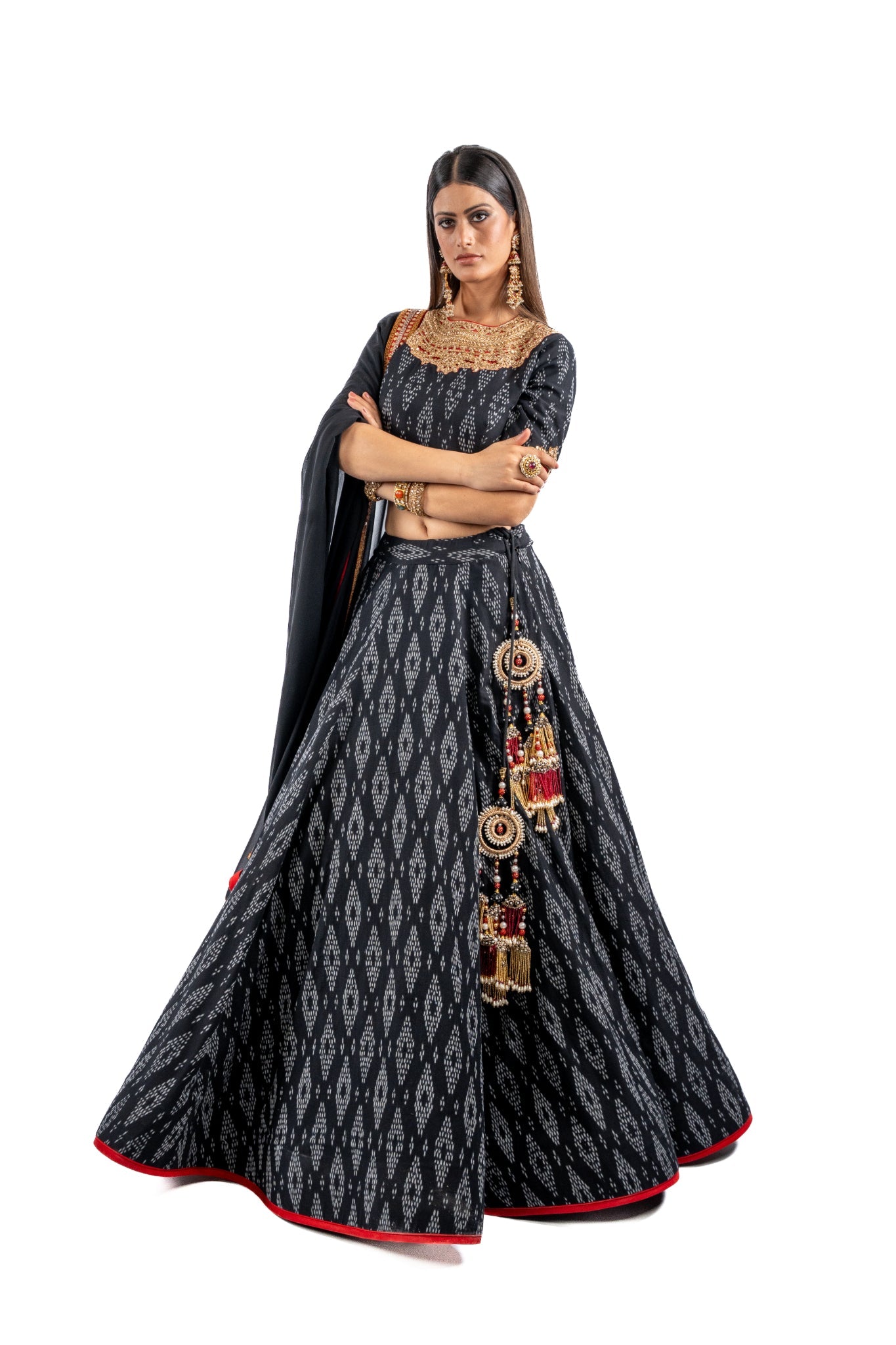 Midnight Noir Printed Lehenga Set