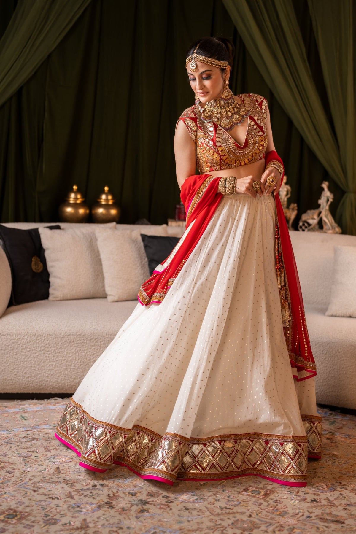Bridal Ivory Lehenga Set