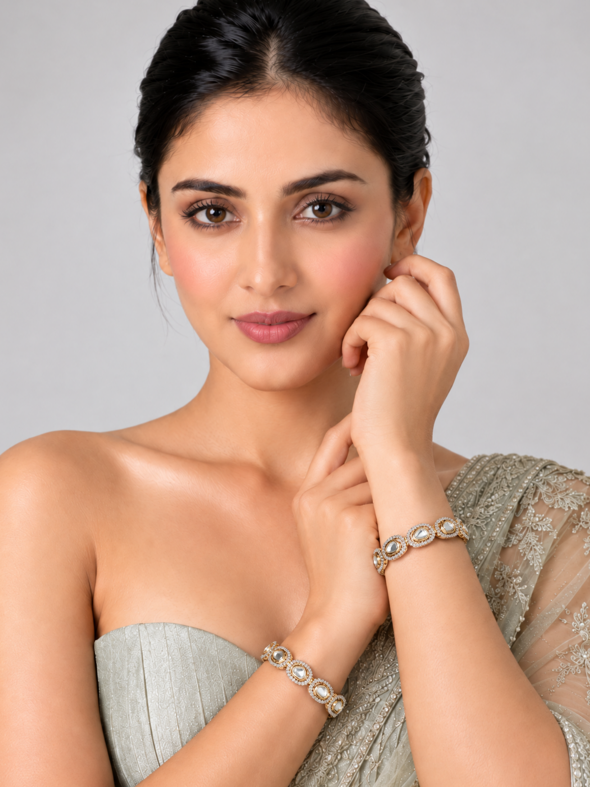 Moissanite Polki Statement Bangles