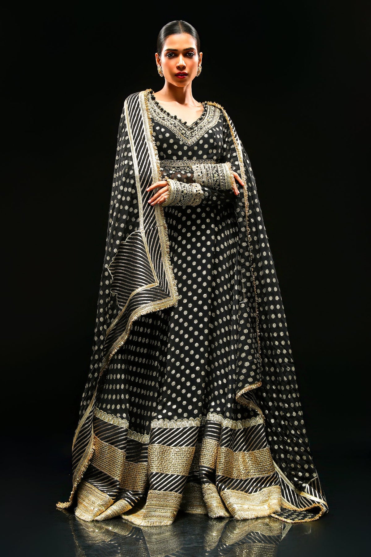 Black-georgette-anarkali-set