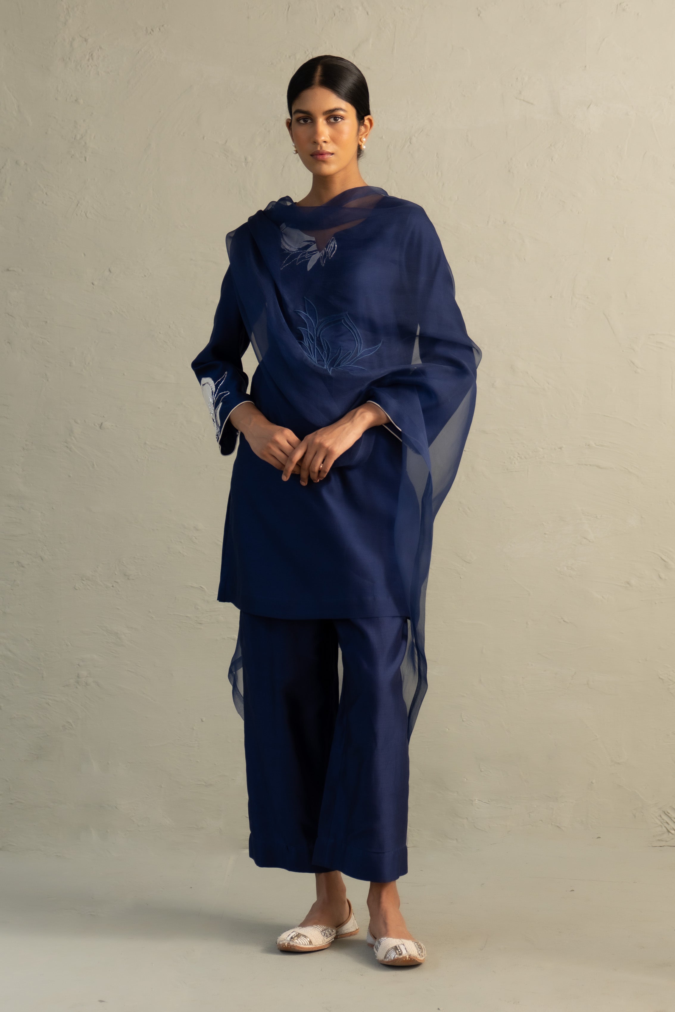 Blue Edit Tara set with dupatta