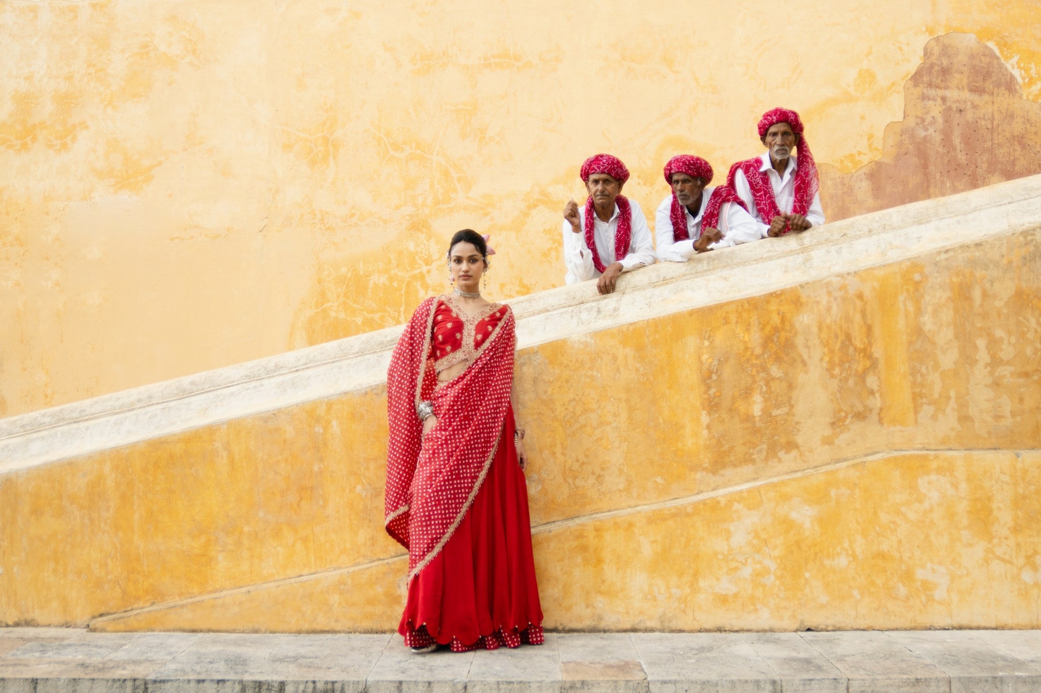 Bandhni lehenga saree