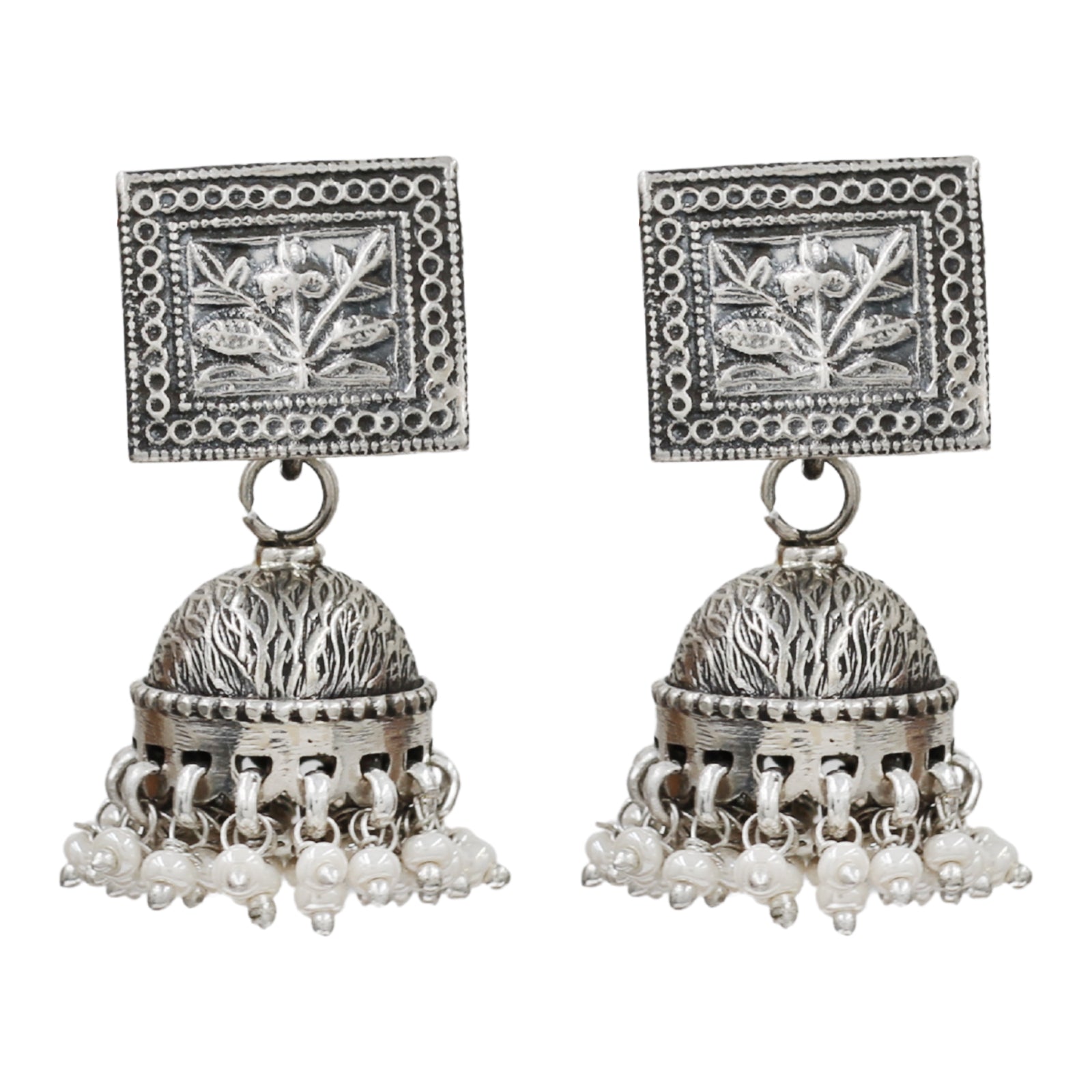 Sangeeta Boochra Artisan Floral Pearl Drop Earrings