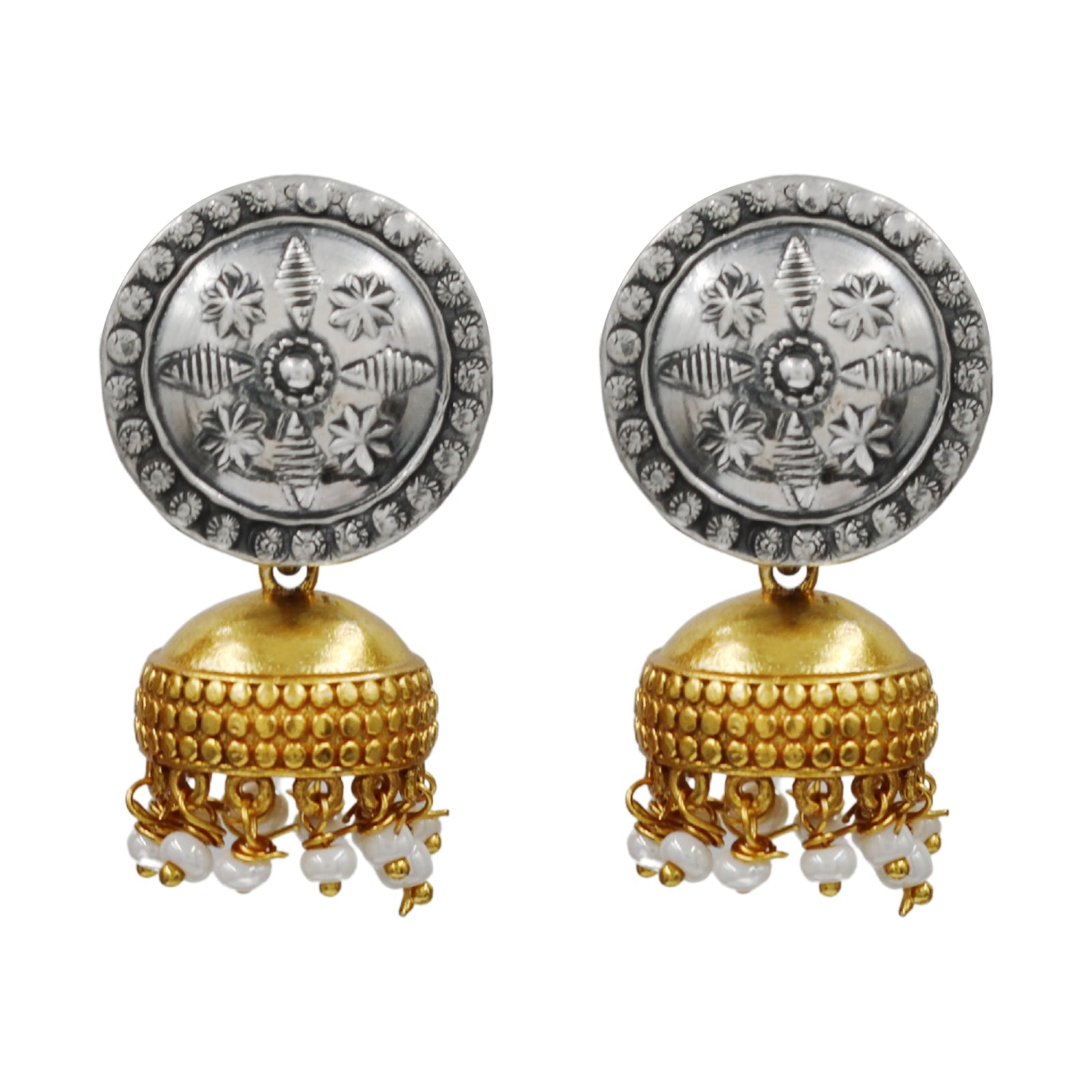 Sangeeta Boochra Ethnic Dual Tone Jhumka Earrings