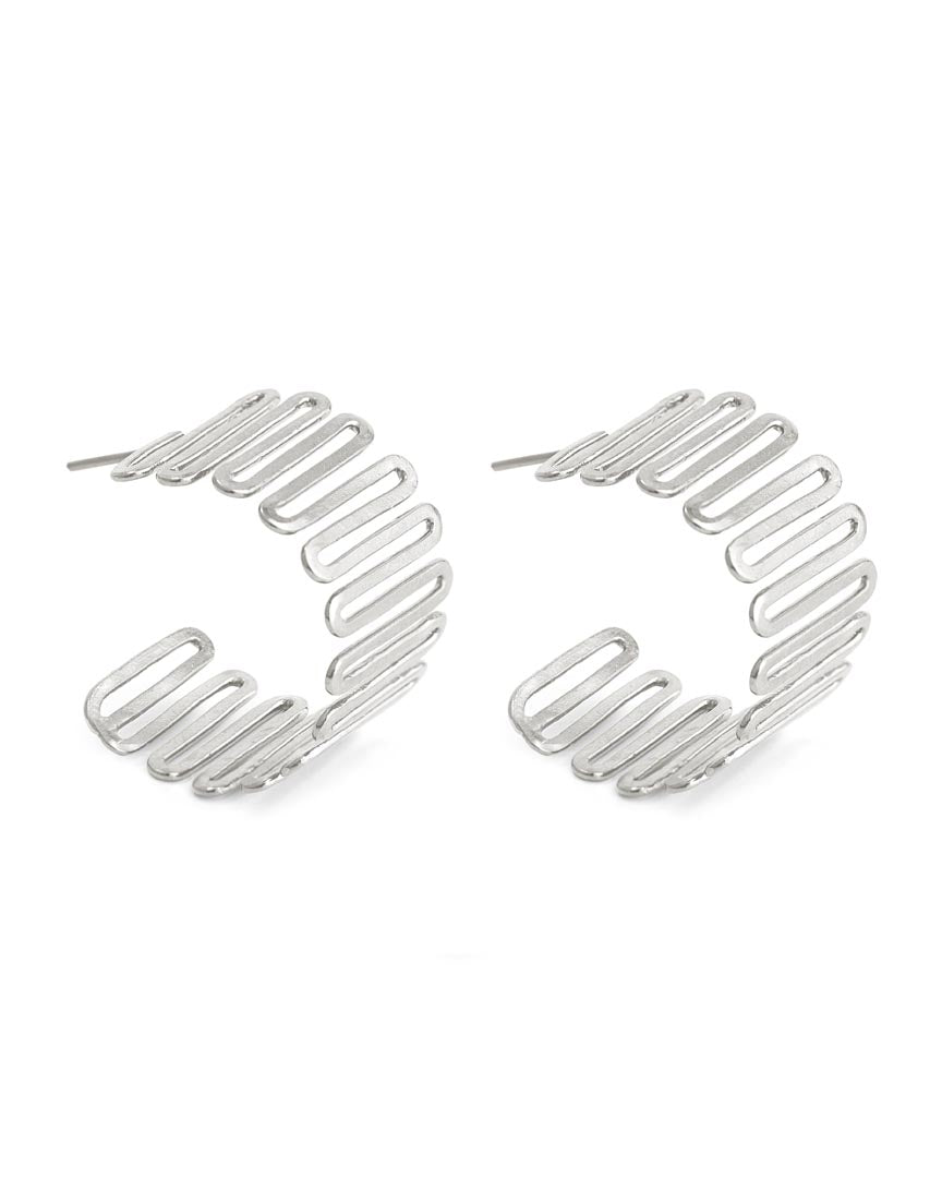 Silver Spiral Meadow Earrings