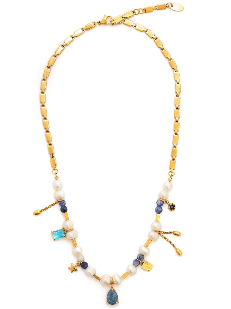 Nefertiti gemstone studed necklace