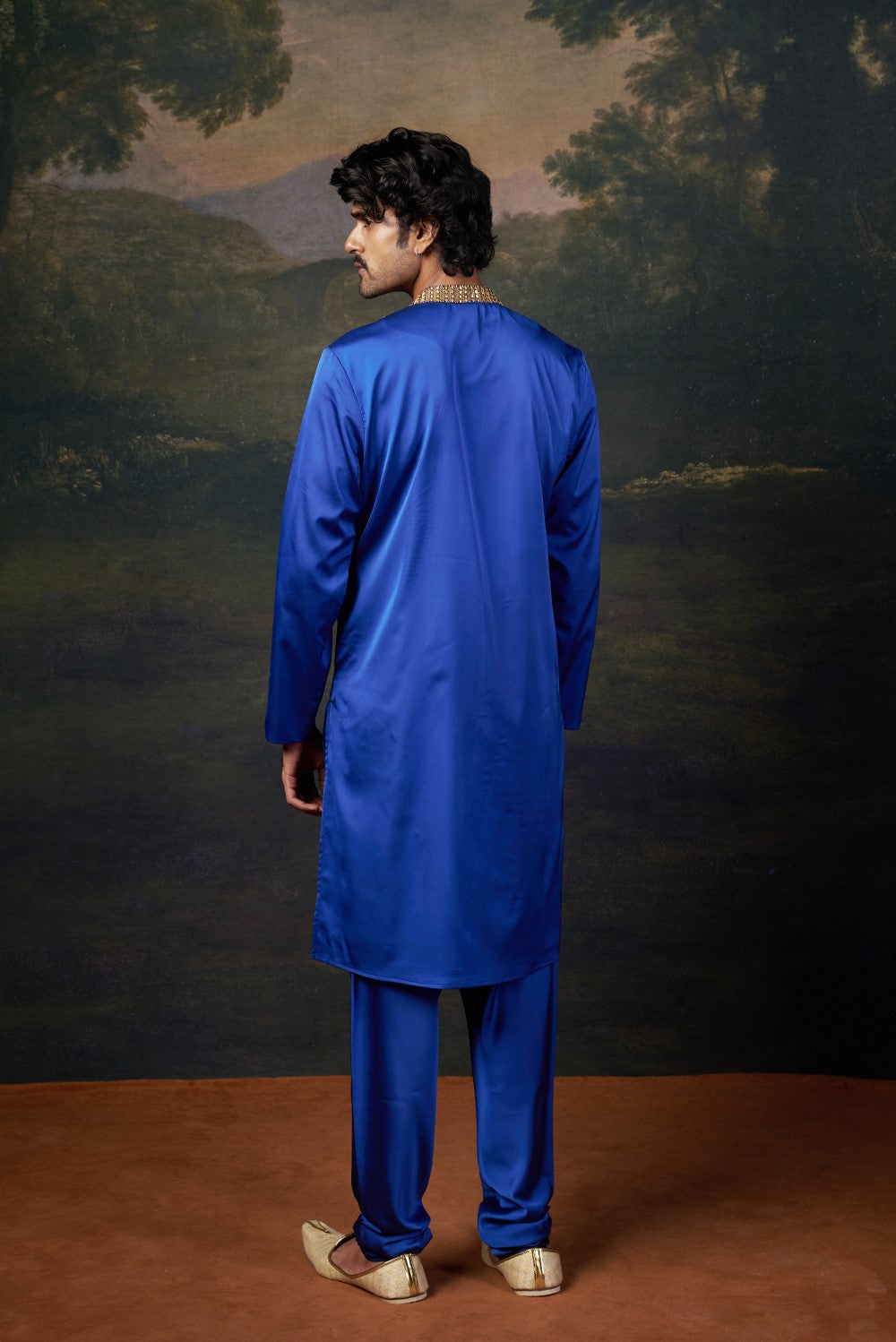 Antique Hand-Embroidered Kurta with Matching Pyjama