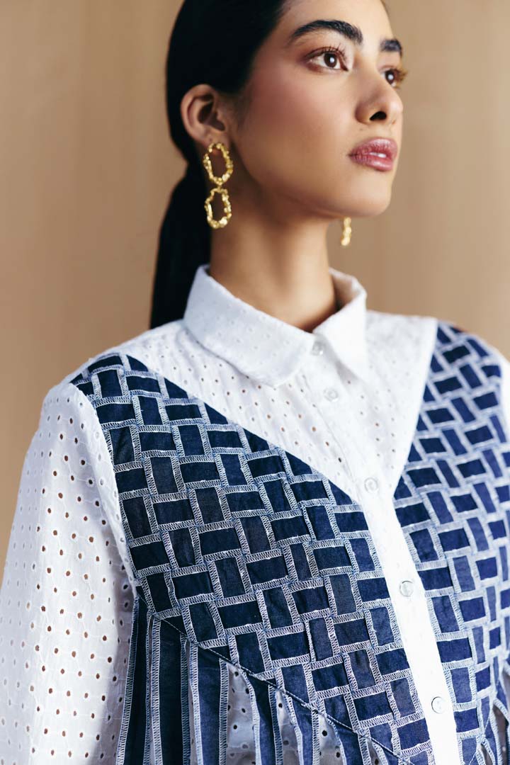 SCHIFFLI WEAVE WORK SHIRT