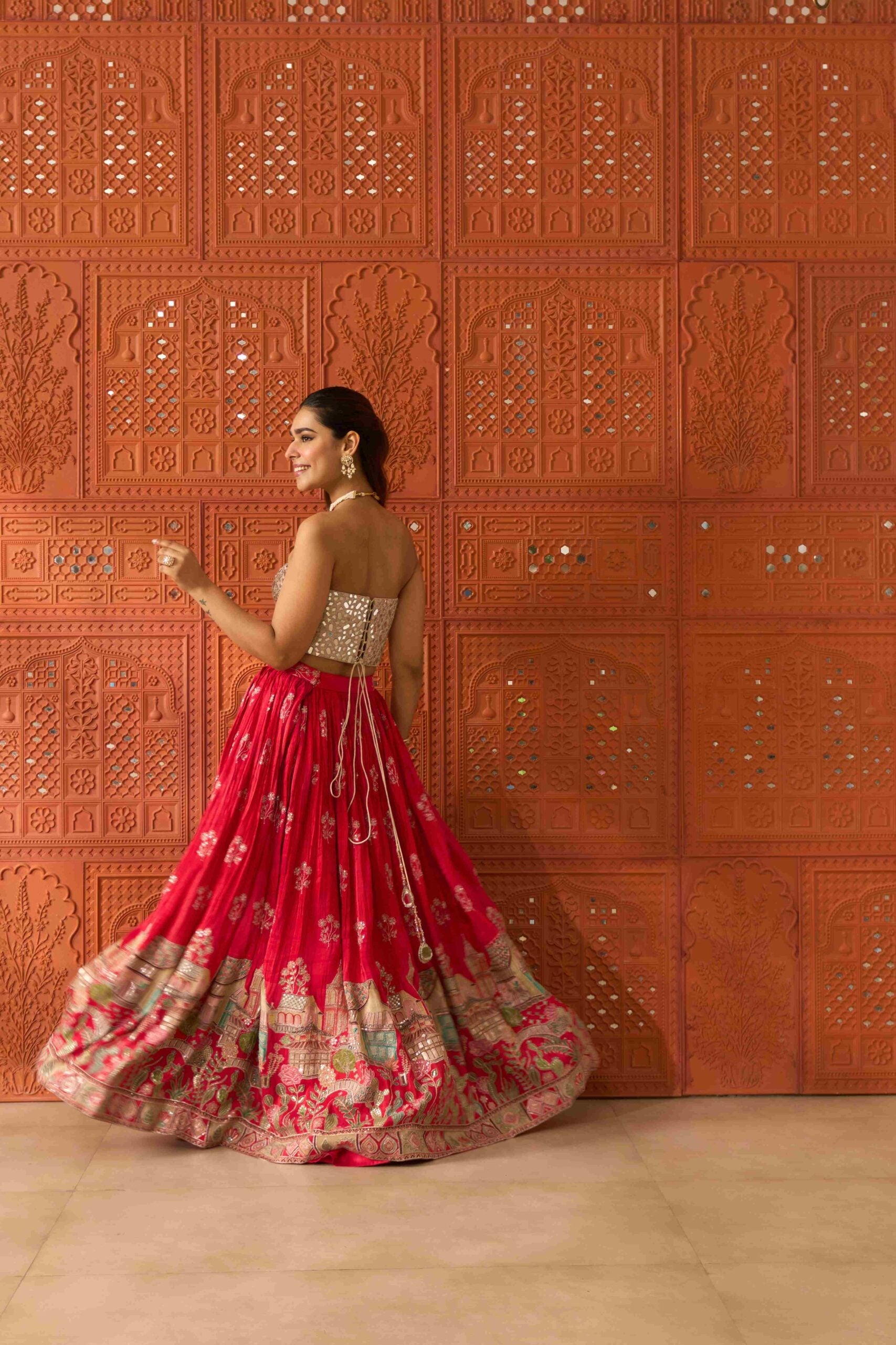 Sheesh Mahal Pink Skirt Set