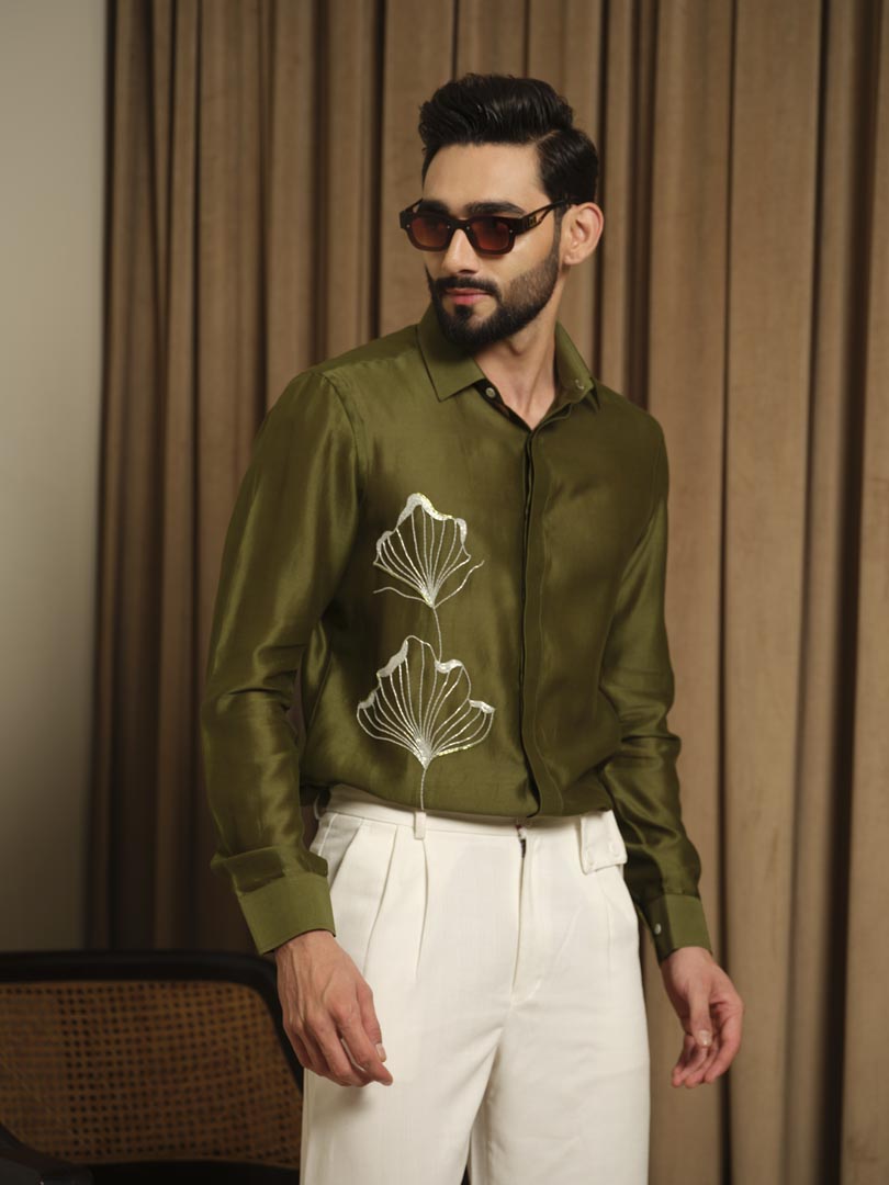 Olive Ginkgo Party Shirt