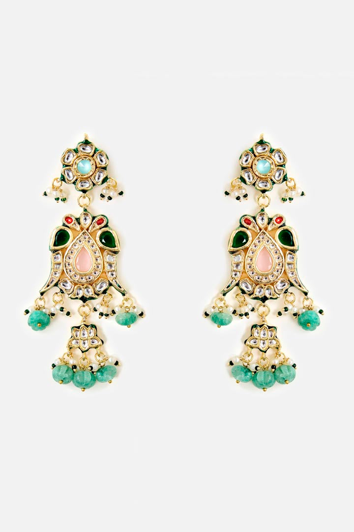 Emerald Drop Statement Earrings