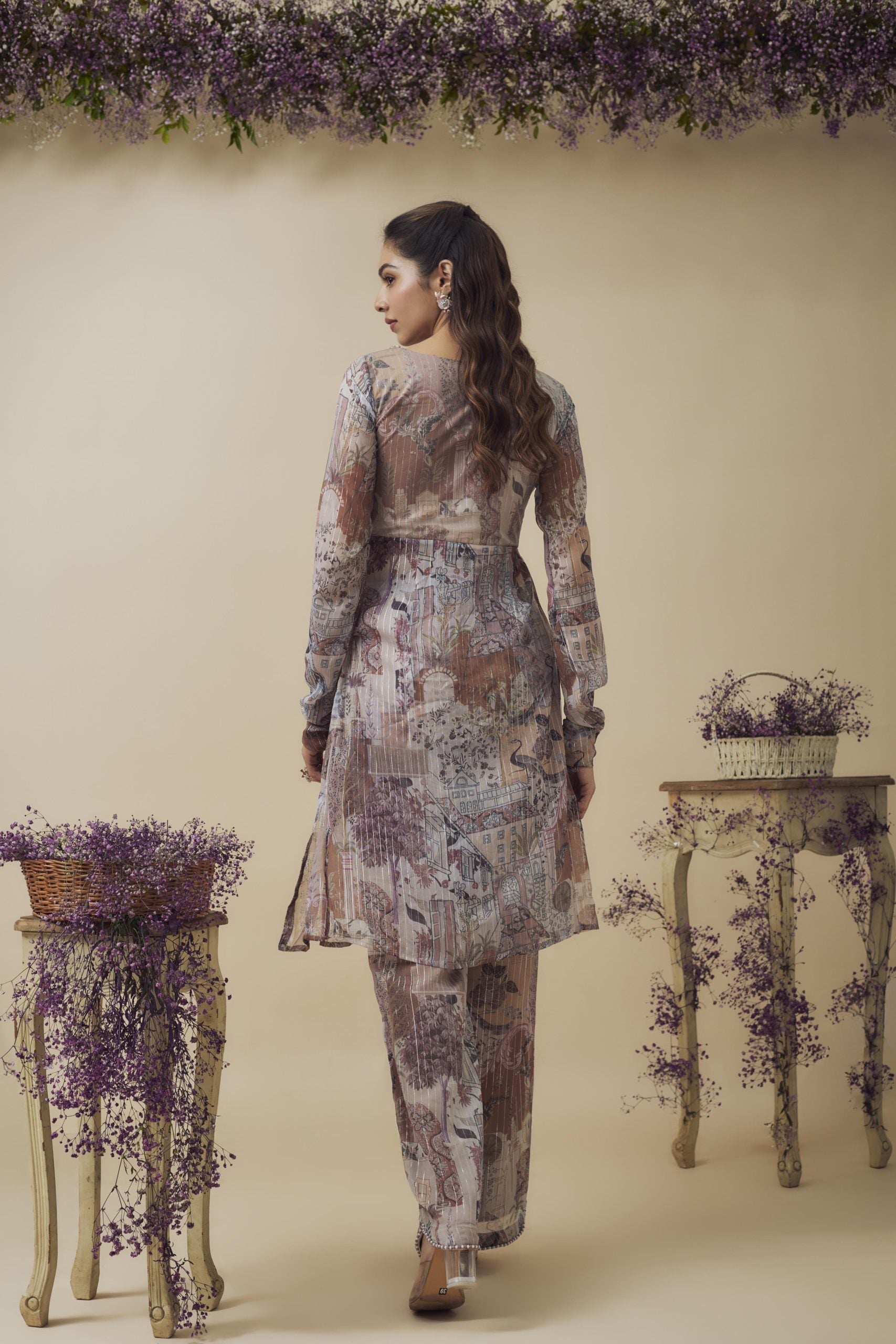 PRINTED HAND EMBROIDERED CO-ORD SET