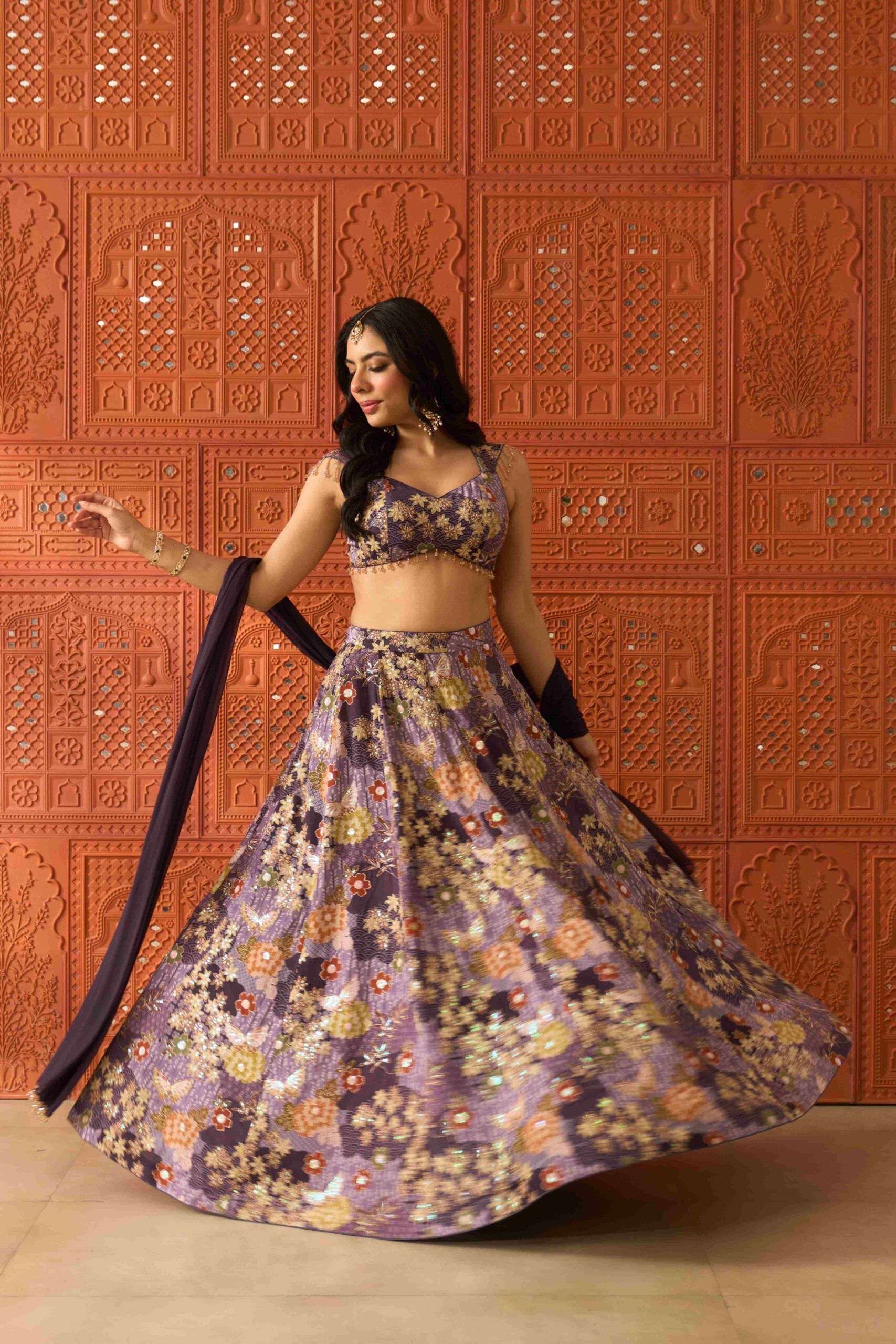 Zareen Purple Lehenga Set