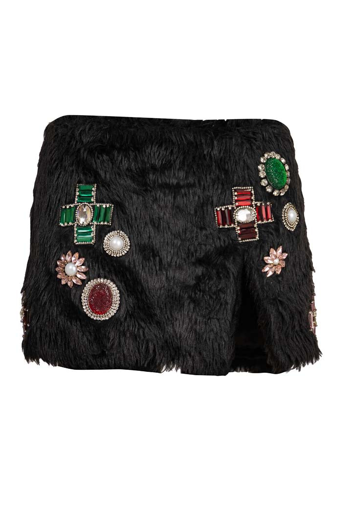 Faux Fur Black Skirt