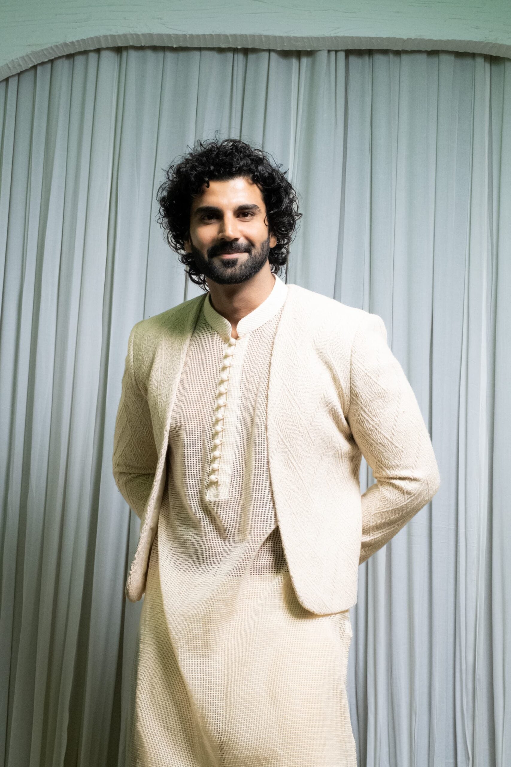 crochet kurta set with full jacket