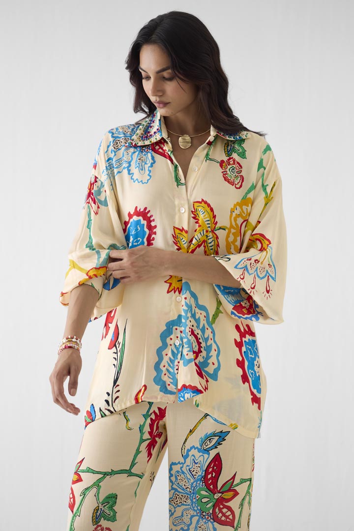 Sanganer Print Vegan Silk Co-ord Set for Chic Occasions