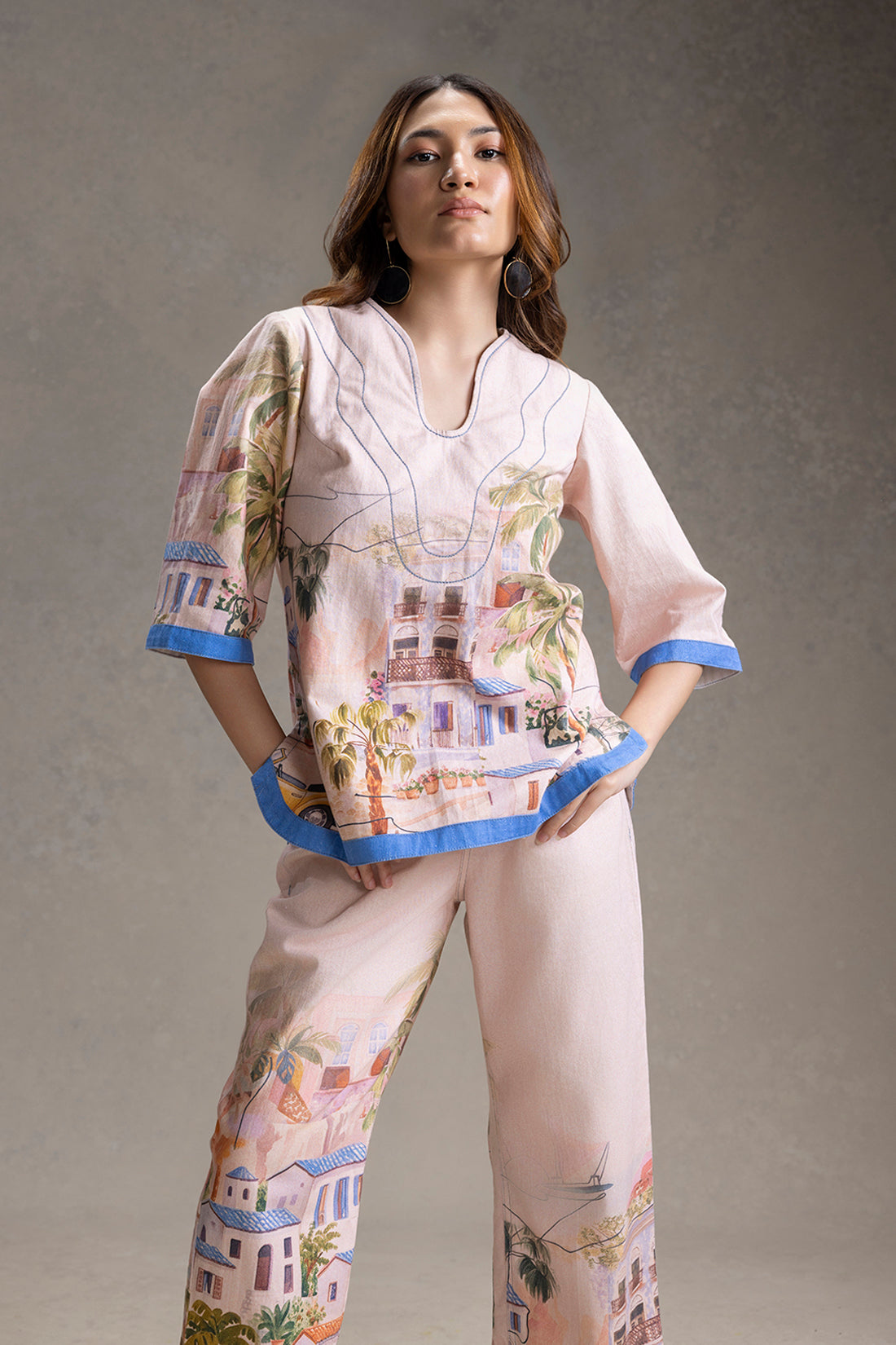 Pink Reviera Tunic Set