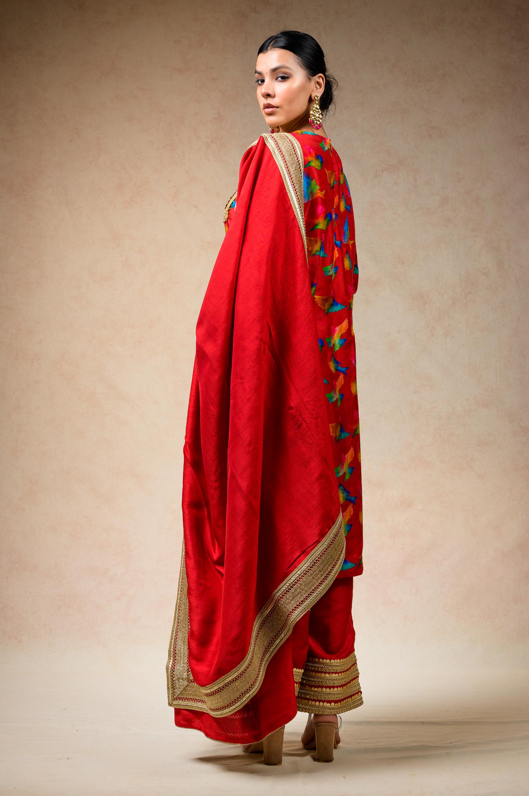 Suit with palazzo, dupatta