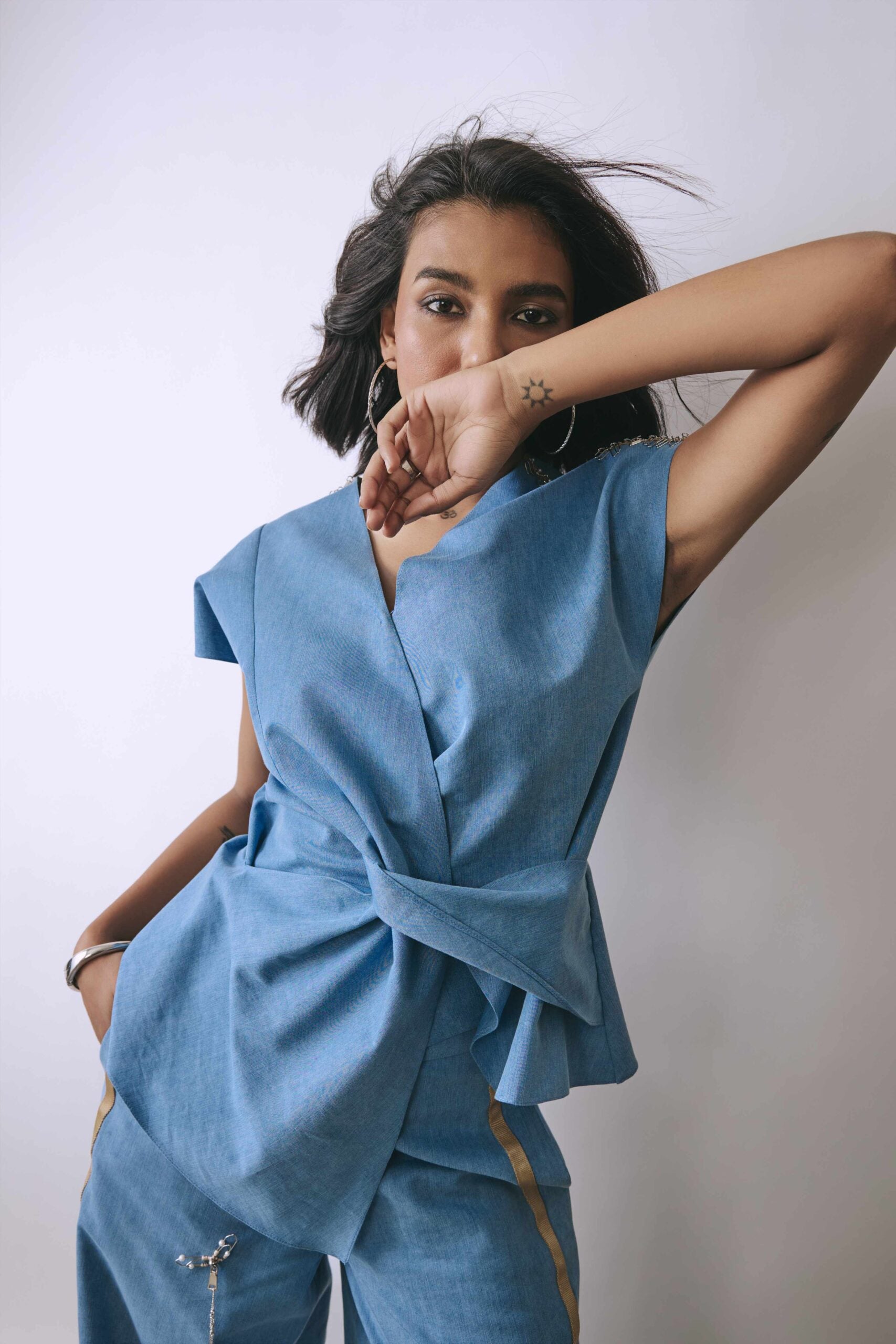 Ice Indigo Sculpt Top