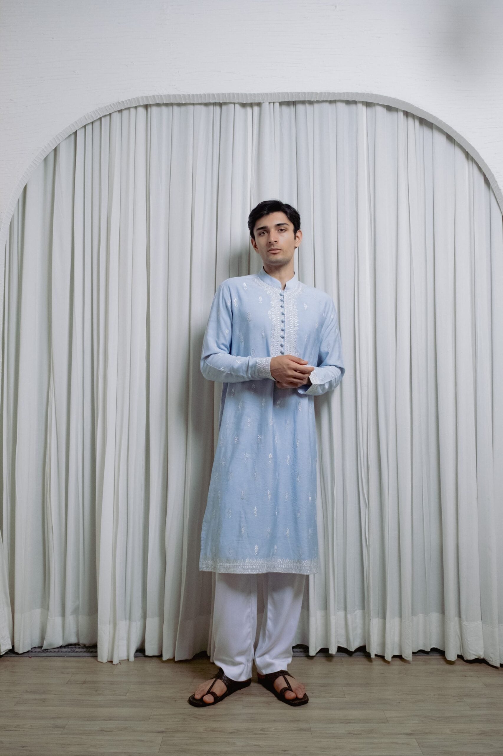 Ice blue kurta set