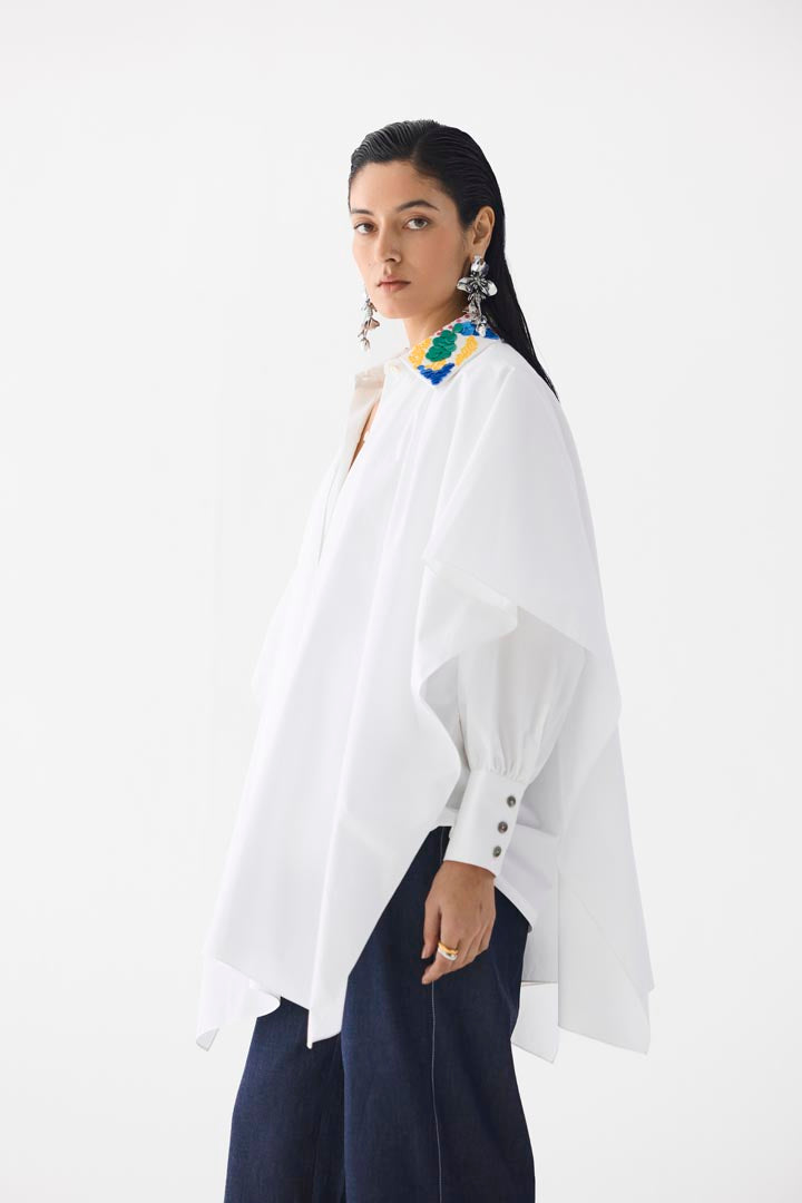 CALLA LAYERED POPLIN SHIRT