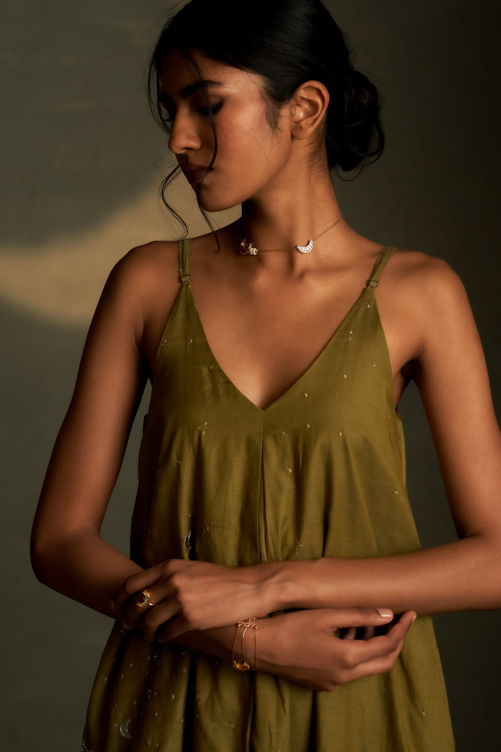 Olive Dusk Chaand Sitara Dress